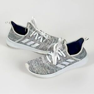 Adidas Cloudfoam Sneakers Women’s 7 White Textil Athleisure Athletic Shoes Comfy